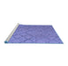 Sideview of Machine Washable Abstract Blue Modern Rug, wshabs5124blu