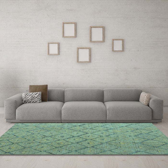 Machine Washable Abstract Light Blue Modern Rug in a Living Room, wshabs5124lblu