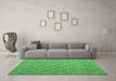 Machine Washable Abstract Emerald Green Modern Area Rugs in a Living Room,, wshabs5124emgrn