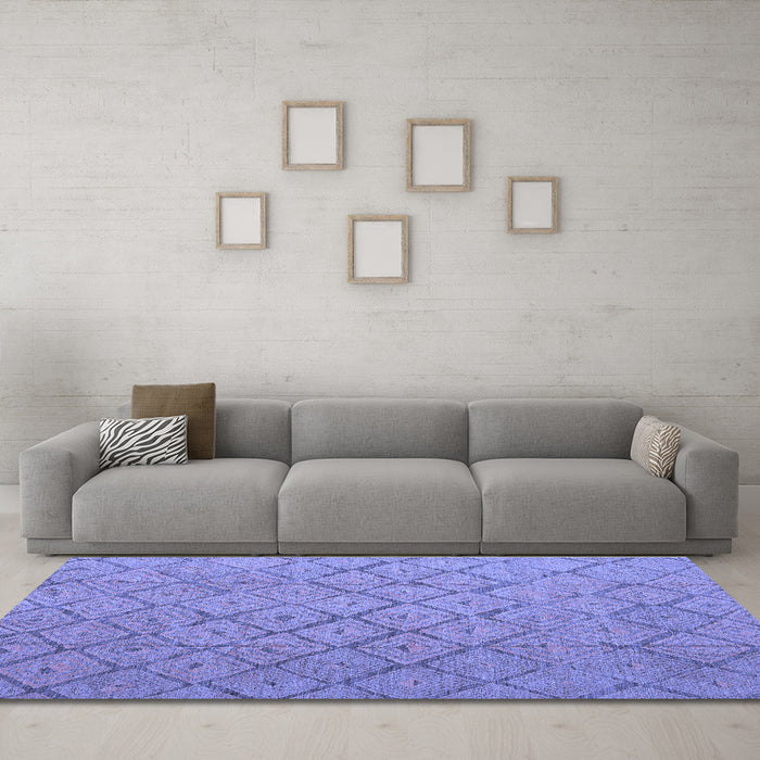 Machine Washable Abstract Blue Modern Rug in a Living Room, wshabs5124blu