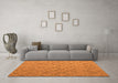 Machine Washable Abstract Orange Modern Area Rugs in a Living Room, wshabs5124org