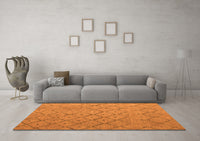 Machine Washable Abstract Orange Modern Rug, wshabs5124org