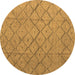 Round Abstract Brown Modern Rug, abs5124brn