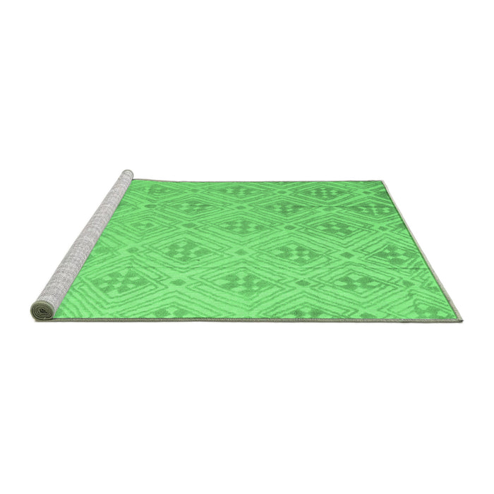Sideview of Machine Washable Abstract Emerald Green Modern Area Rugs, wshabs5125emgrn