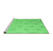 Sideview of Machine Washable Abstract Emerald Green Modern Area Rugs, wshabs5125emgrn