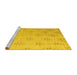 Sideview of Machine Washable Abstract Yellow Modern Rug, wshabs5125yw