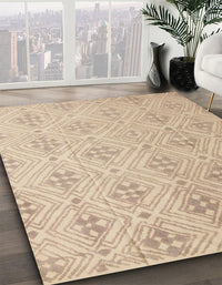 Abstract Light Copper Gold Modern Rug, abs5125