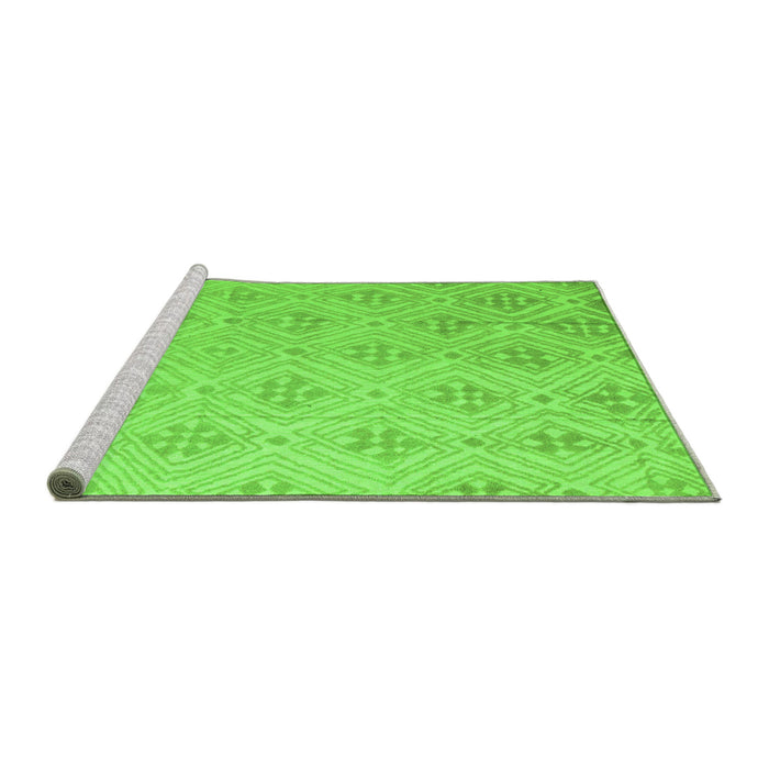 Sideview of Machine Washable Abstract Green Modern Area Rugs, wshabs5125grn