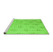 Sideview of Machine Washable Abstract Green Modern Area Rugs, wshabs5125grn