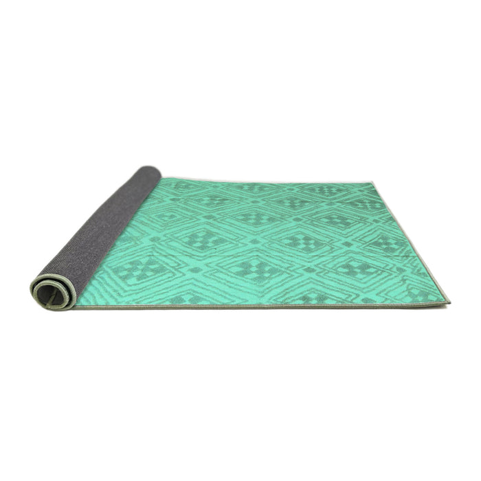 Sideview of Abstract Turquoise Modern Rug, abs5125turq