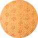 Round Abstract Orange Modern Rug, abs5125org