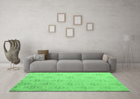 Machine Washable Abstract Emerald Green Modern Rug, wshabs5125emgrn