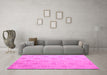 Machine Washable Abstract Pink Modern Rug in a Living Room, wshabs5125pnk