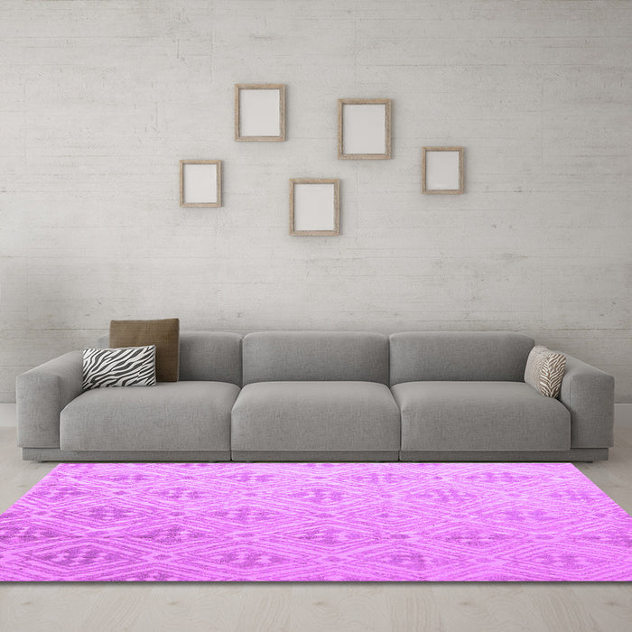 Machine Washable Abstract Purple Modern Area Rugs in a Living Room, wshabs5125pur