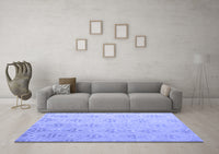 Machine Washable Abstract Blue Modern Rug, wshabs5125blu