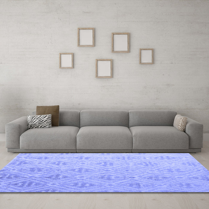 Machine Washable Abstract Blue Modern Rug in a Living Room, wshabs5125blu