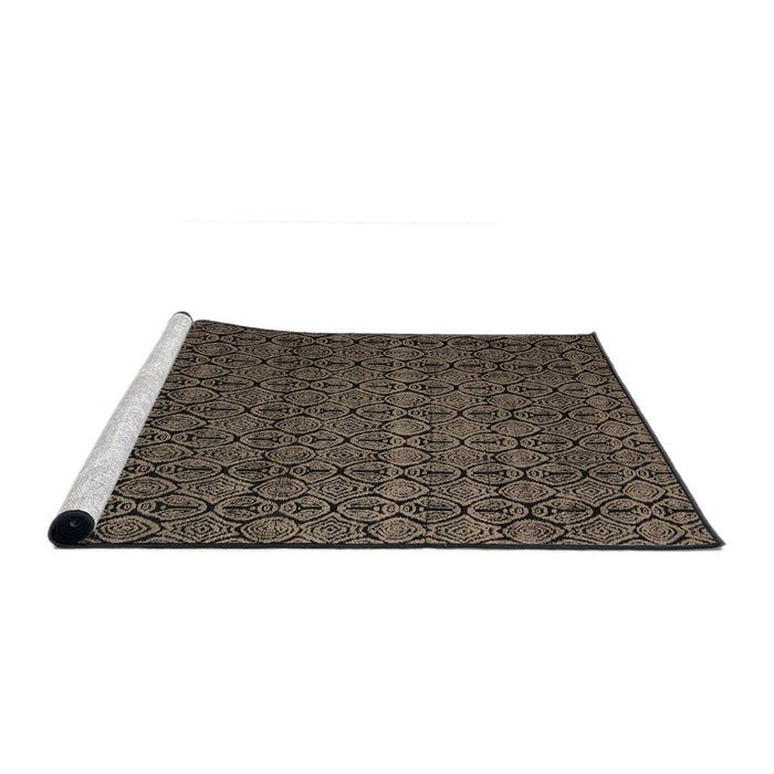 Sideview of Machine Washable Abstract Dark Almond Brown Rug, wshabs5126