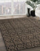 Machine Washable Abstract Dark Almond Brown Rug in a Family Room, wshabs5126