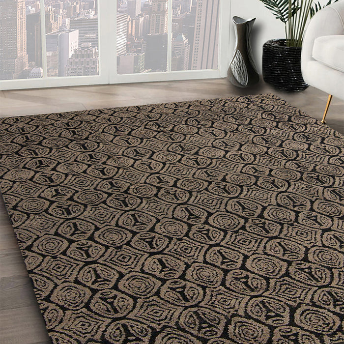 Machine Washable Abstract Dark Almond Brown Rug in a Family Room, wshabs5126