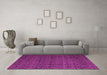 Machine Washable Abstract Pink Modern Rug in a Living Room, wshabs5126pnk