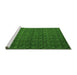 Sideview of Machine Washable Abstract Green Modern Area Rugs, wshabs5126grn