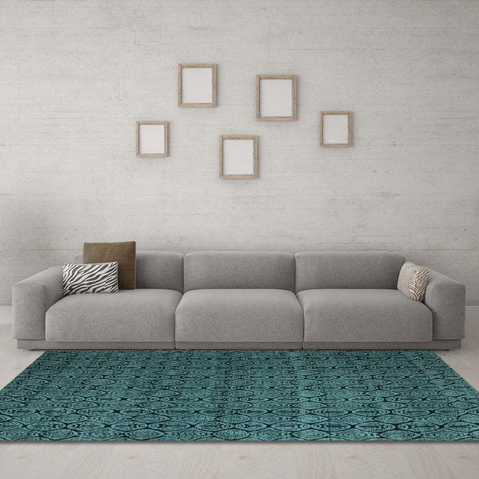 Machine Washable Abstract Light Blue Modern Rug in a Living Room, wshabs5126lblu
