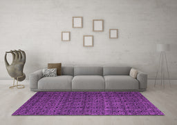 Machine Washable Abstract Purple Modern Area Rugs in a Living Room, wshabs5126pur