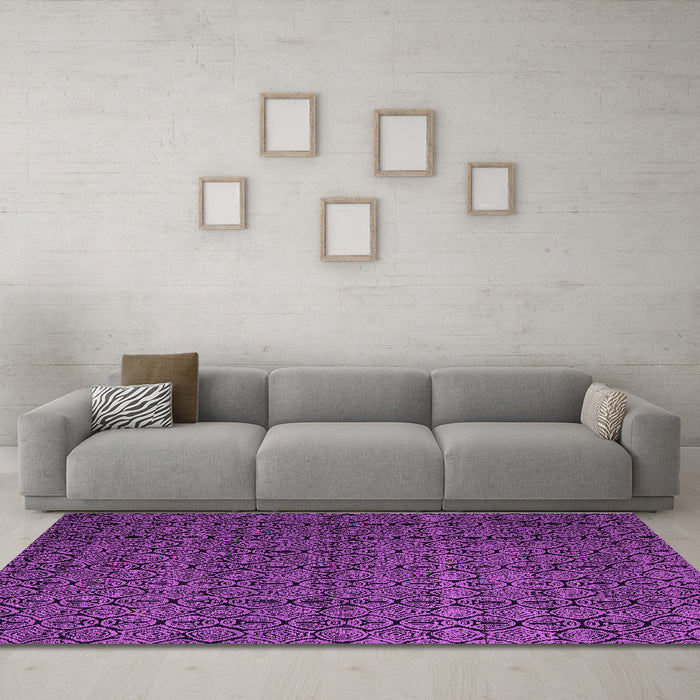 Machine Washable Abstract Purple Modern Area Rugs in a Living Room, wshabs5126pur