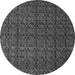 Round Machine Washable Abstract Gray Modern Rug, wshabs5126gry