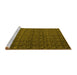 Sideview of Machine Washable Abstract Yellow Modern Rug, wshabs5126yw