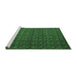 Sideview of Machine Washable Abstract Emerald Green Modern Area Rugs, wshabs5126emgrn