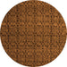 Round Abstract Orange Modern Rug, abs5126org