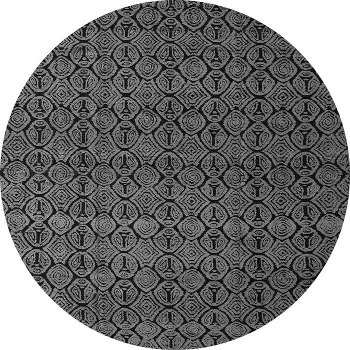 Round Abstract Gray Modern Rug, abs5126gry