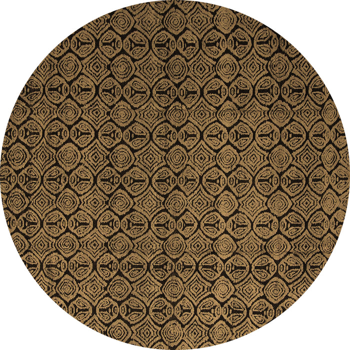 Round Abstract Brown Modern Rug, abs5126brn