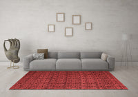 Machine Washable Abstract Red Modern Rug, wshabs5126red