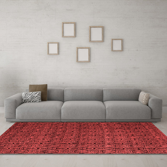 Modern Red Washable Rugs