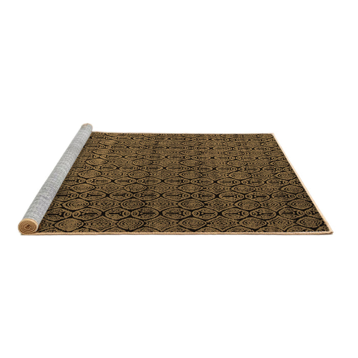 Sideview of Machine Washable Abstract Brown Modern Rug, wshabs5126brn