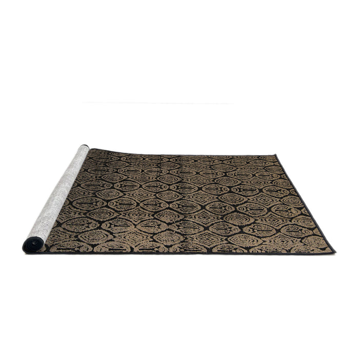 Sideview of Machine Washable Abstract Dark Almond Brown Rug, wshabs5127