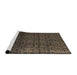 Sideview of Machine Washable Abstract Dark Almond Brown Rug, wshabs5127