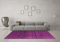 Machine Washable Abstract Pink Modern Rug, wshabs5127pnk