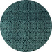 Round Machine Washable Abstract Light Blue Modern Rug, wshabs5127lblu