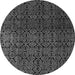 Round Machine Washable Abstract Gray Modern Rug, wshabs5127gry