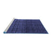 Sideview of Machine Washable Abstract Blue Modern Rug, wshabs5127blu