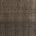 Square Abstract Dark Almond Brown Modern Rug, abs5127