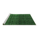 Sideview of Machine Washable Abstract Emerald Green Modern Area Rugs, wshabs5127emgrn