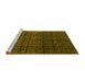 Sideview of Machine Washable Abstract Yellow Modern Rug, wshabs5127yw