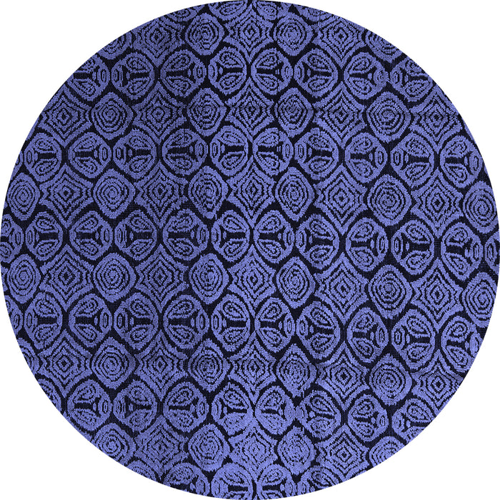 Round Machine Washable Abstract Blue Modern Rug, wshabs5127blu