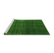 Sideview of Machine Washable Abstract Green Modern Area Rugs, wshabs5127grn