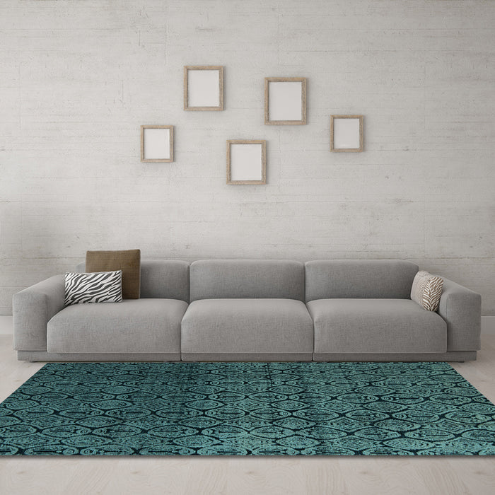 Machine Washable Abstract Light Blue Modern Rug in a Living Room, wshabs5127lblu