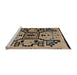 Sideview of Machine Washable Abstract Dark Brown Rug, wshabs5128